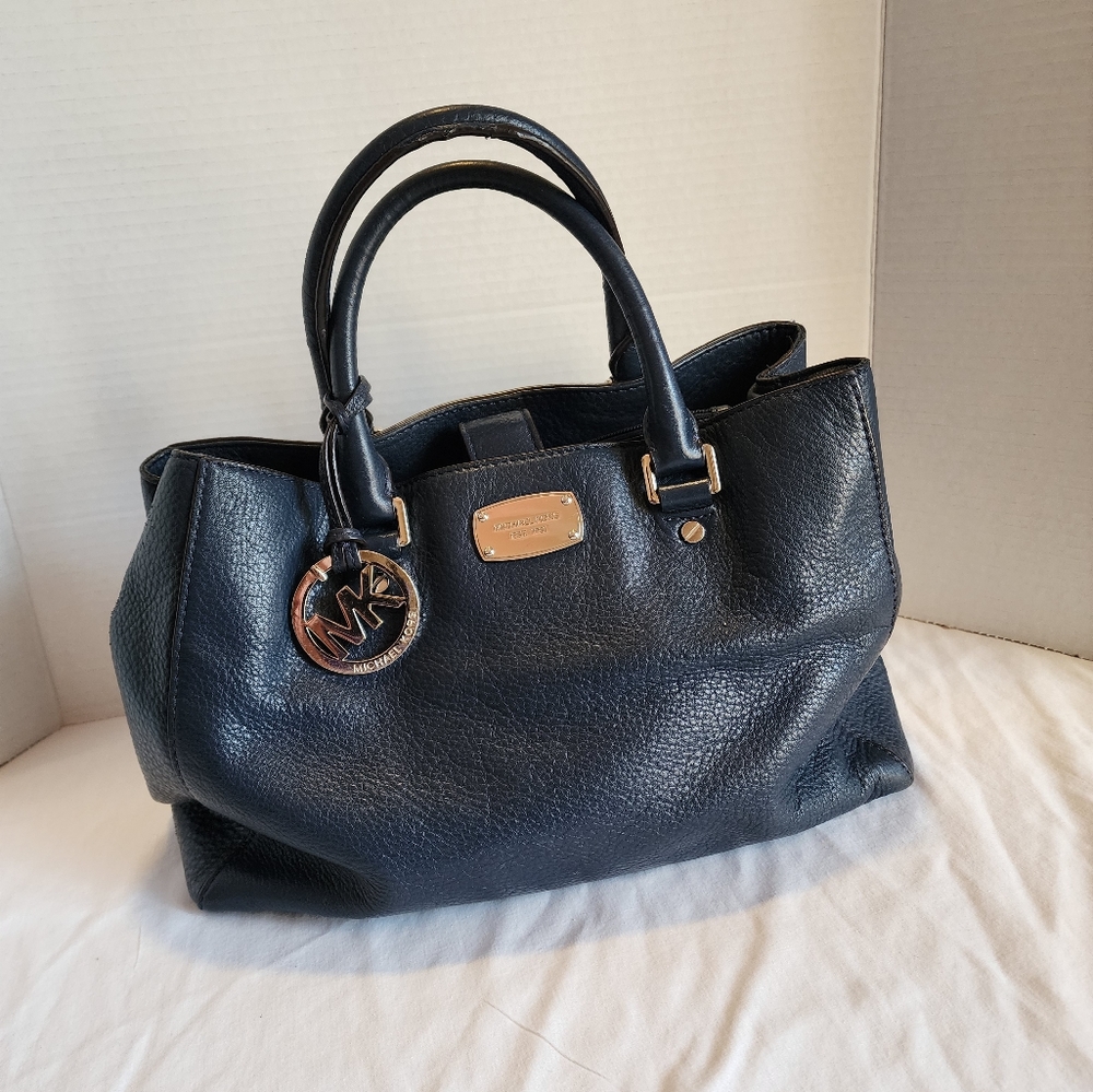 Michael Kors  Leather Kellen Top Handle Bag Navy Blue